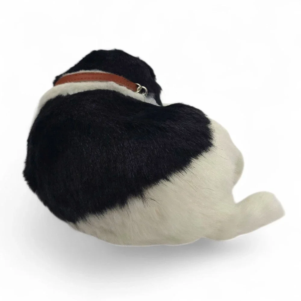 Perfect Petzzz Border Collie Breathing Puppy Sleeping Plush Toy Black White Dog